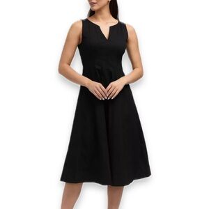 Ellen Tracy Black Fit And Flare Sleeveless Midi Dress Women’s Size 8